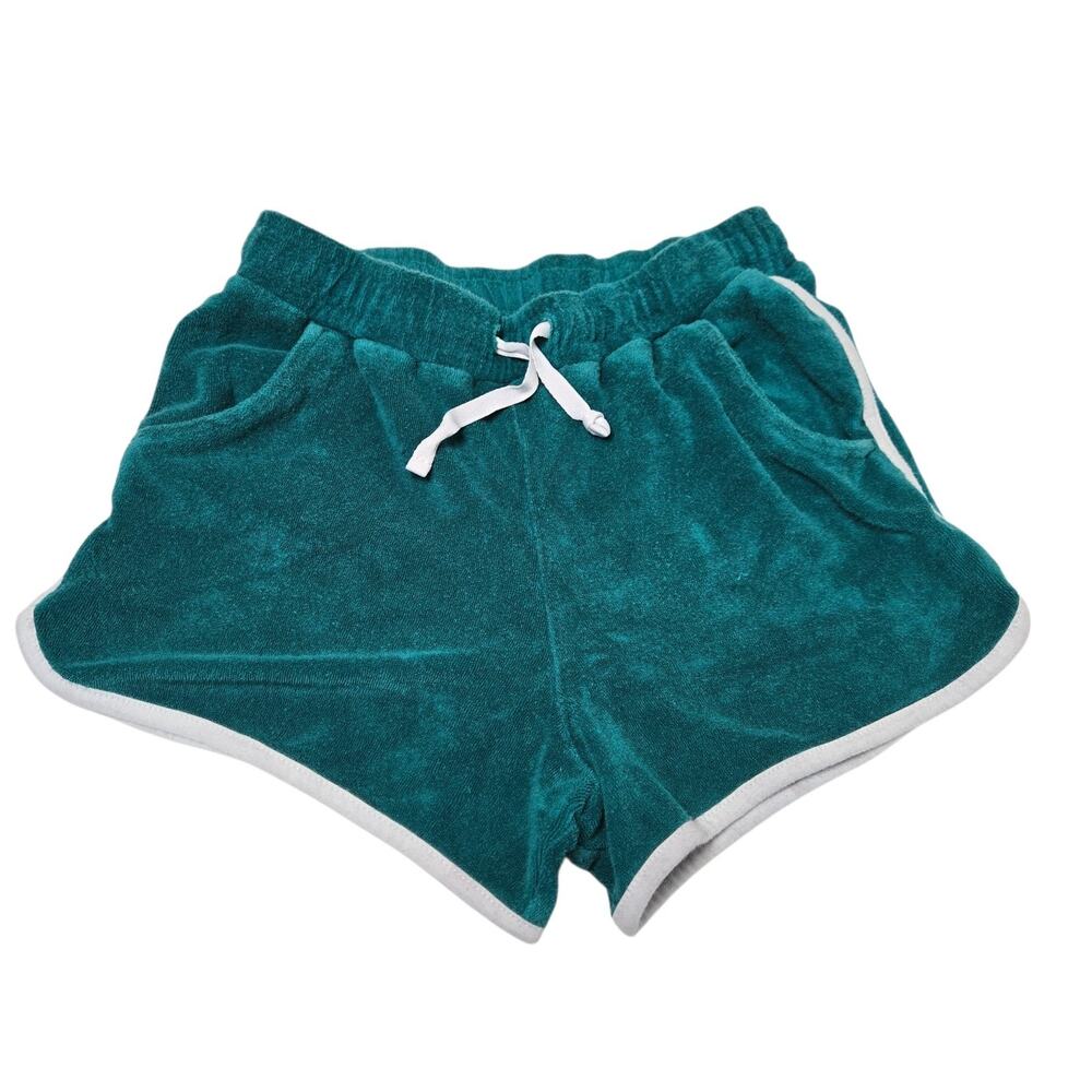 Cat & Jack Girls Short Shorts Size L(10-12) Green White Border